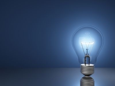 A lightbulb shining brightly